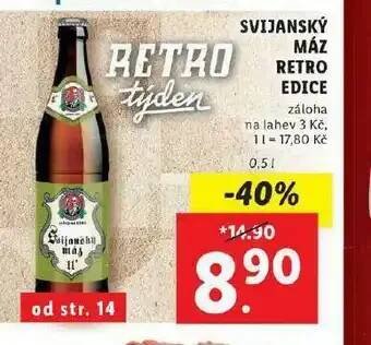 Lidl Pivo svijanský máz retro nabídka