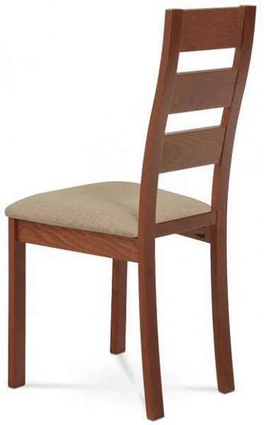 Autronic - Jídelní židle, masiv buk, barva třešeň, látkový béžový potah - BC-2603 TR3
