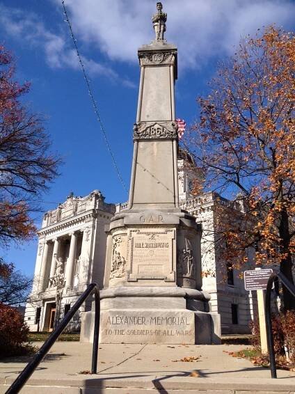 The courthouse square in Bloomington.