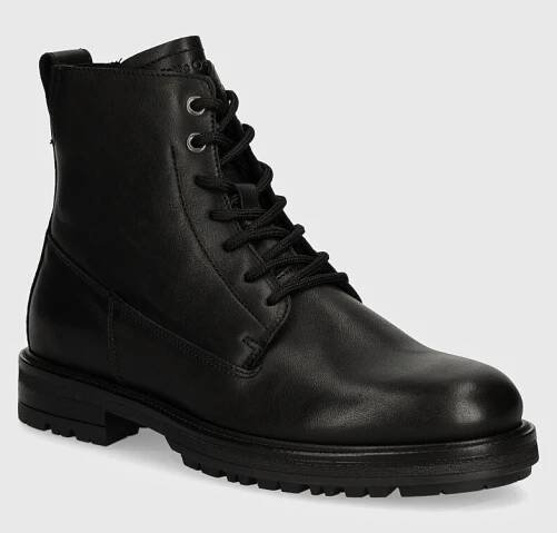 Kožené kotníkové boty Steve Madden Hero dámské, černá barva, na platformě, lehce zateplené, SM19000076