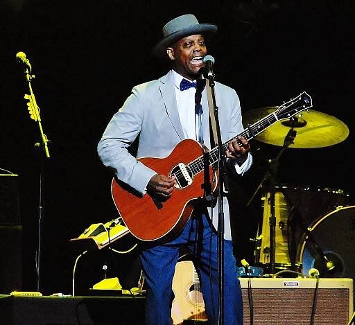 Eric Bibb on stage at The Royal Albert Hall, London (Copyright Simon Redley)