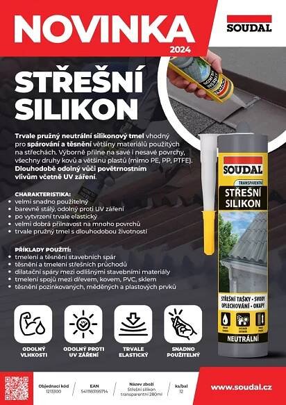 SOUDAL Silikon střešní transparentní 280ml 