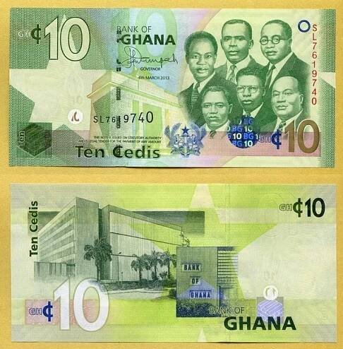 -- GHANA 10 CEDIS 2013 SL P39d UNC