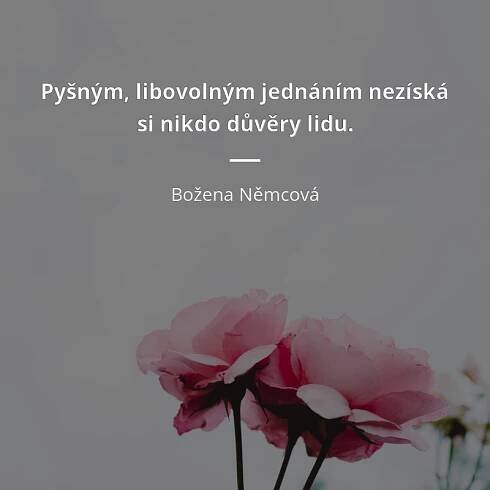 Pyšným, libovolným jednáním nezíská si nikdo důvěry lidu.