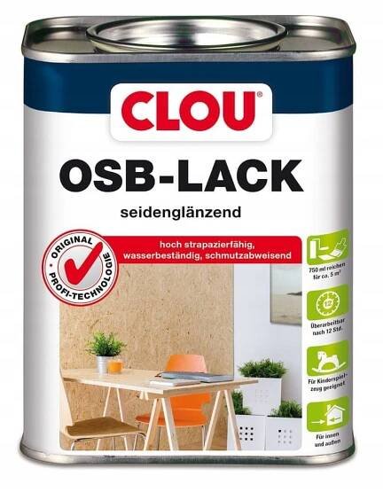 OSB-Lak, hedvábně lesklý bezbarvý, pro interiér, 3 l