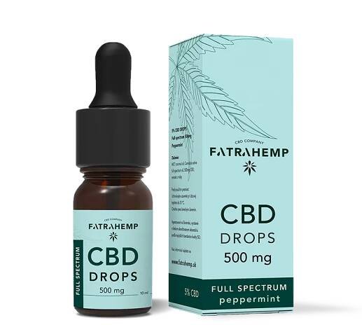 CBD DROPS 500 mg Peppermint - CBD olej 5% full spectrum, 10ml