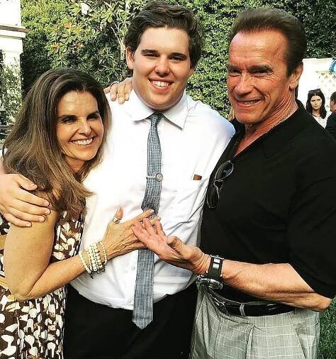 Christopher Schwarzenegger with parents 