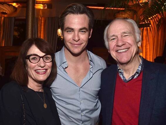 Gwynne Gilford, Chris Pine, and Robert Pine attend an after party for the premiere of TNT's 