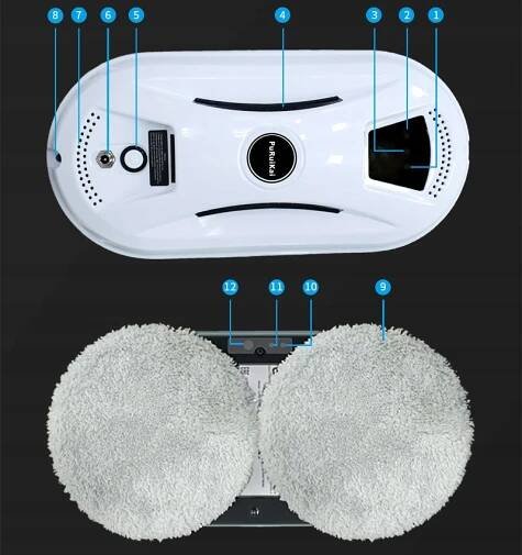 ROBOT NA MYTÍ OKEN SKEL ZRCADLA Inteligentní automat na mytí oken 5600 kPa Komunikace hlasové zprávy ukazatel stavu nabití indikátor stavu baterie