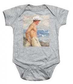 Study Of A Young Man Looking Out To Sea Baby Onesie