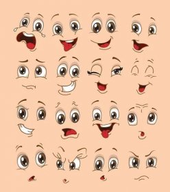 Face expression set. vector illustration emoticon cartoon — Stockový vektor