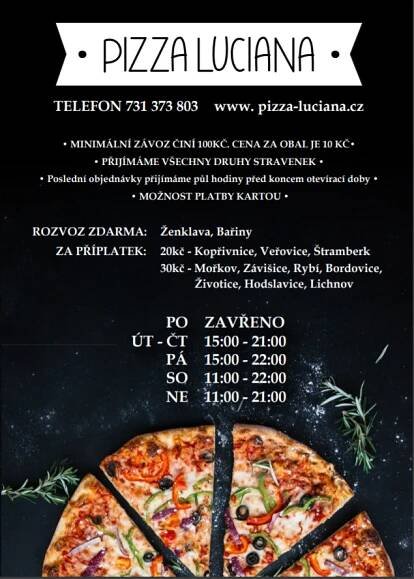 Pizza Luciana | Obec Ženklava