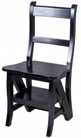 Knihovní židle Mahagonový žebřík černý