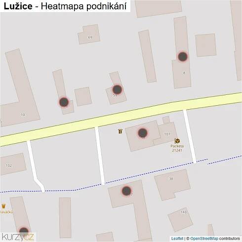 Mapa Lužice - Firmy v obci.
