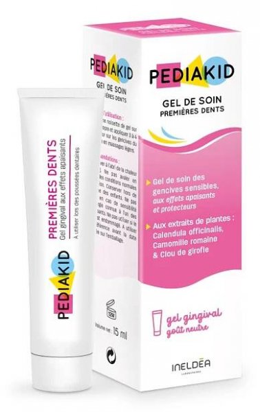 Pediakid Přírodní gel na dásně pro batolata při růstu zoubků (bez příchutě), 15 ml>