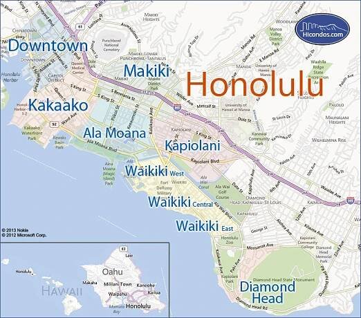 Honolulu Condo Map, Honolulu, Oahu, Hawaii 