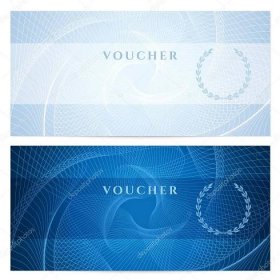 Dárková poukázka, doklad, kupón šablona s modrou gilošovaným vzorem (vodoznak). tmavé pozadí pro bankovky, peníze design, měna, Poznámka, check (šek), lístek, odměnu. vektor Stock Vektor od ©Shiny777 29802931
