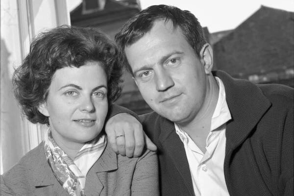 Otto Schenk und seine Ehefrau Renèe Michaelis, 1961