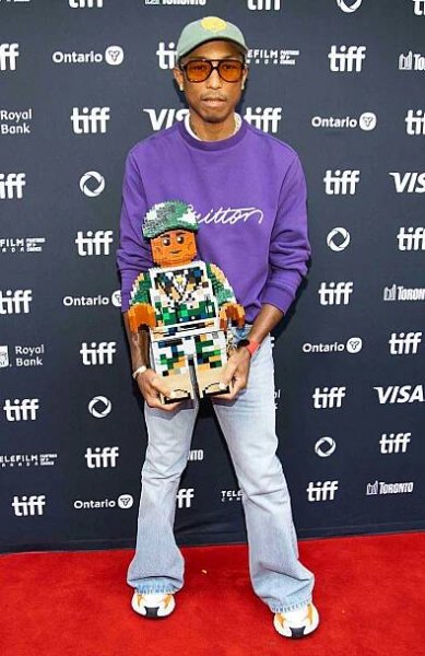 Pharrell Williams attends the premiere of "Piece by Piece" at Princess of Wales Theatre on September 10, 2024 in Toronto, Ontario.