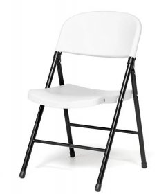 Skládací židle PAISLEY, plastová, bílá/černá