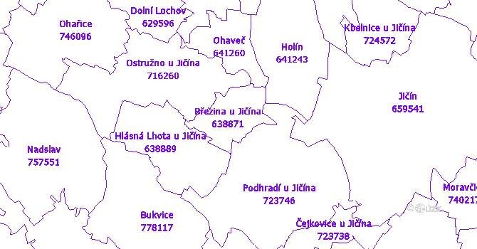 Katastrální mapa Březina