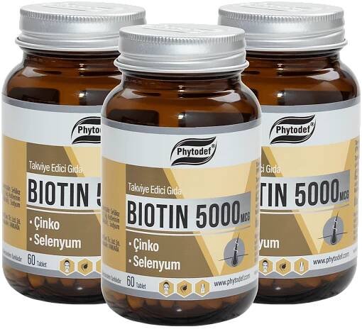 Biotin 5000 mcg - 60 Tablet X 3 Adet