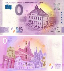0 Euro Souvenir 100 VÝR. ŠKOLY JIH MARIÁNSKÉ LÁZNĚ bankovka - Sběratelství