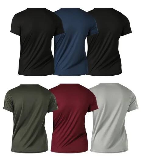 6pcs mens quick dry t shirts breathable moisture wicking polyester crew neck sports tees for gym running casual wear Product details 6
