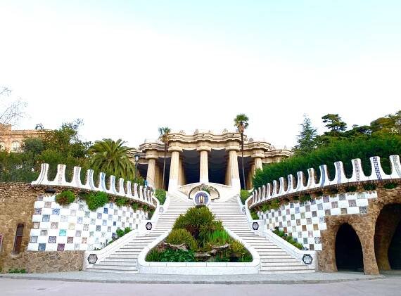 Barcelona with Kids Park Guell Flytographer Shoot