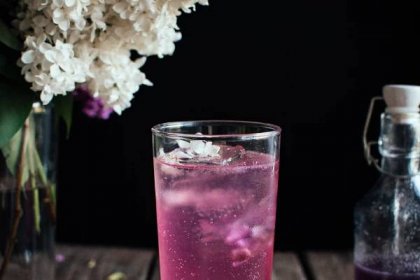 (colour-changing!) lilac fizzy drink (non-alcoholic)