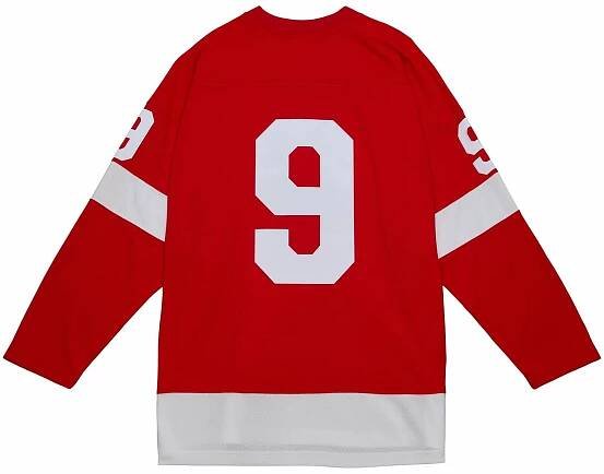 Gordie Howe Detroit Red Wings NHL Mitchell & Ness Men's Red 1960 Blue Line Authentic Jersey