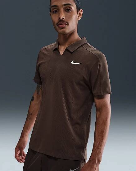 Pánská tenisová polokošile NikeCourt Dri-FIT ADV Slam - Baroque Brown