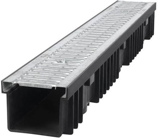 ODVODŇOVACÍ ŽLAB S POZINKOVANOU MŘÍŽÍ - 100 x 1,2 x 8,5 cm