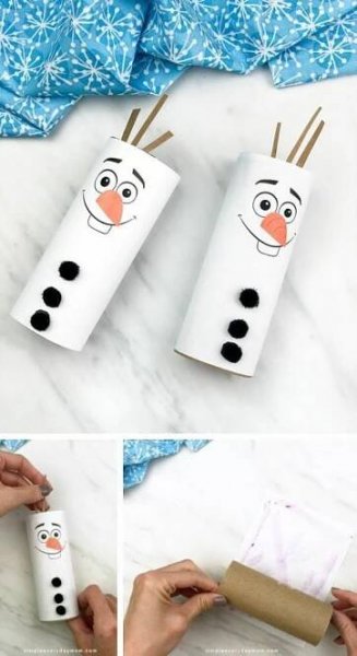 this is an easy paper roll craft for kids to do with the frozen snowman