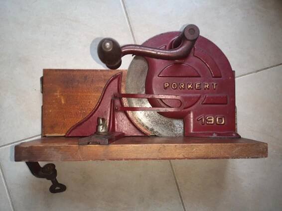 starý kráječ na chleba PORKERT 190 - retro dekorace - čtěte popis