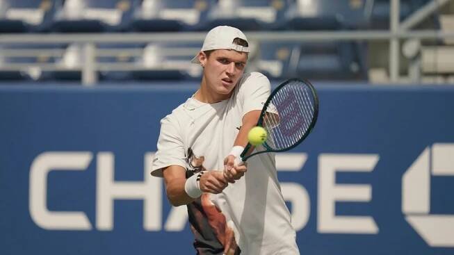 Tenis, ATP, Jakub Menšík během 1. kola na letošním US Open, New York, grandslam