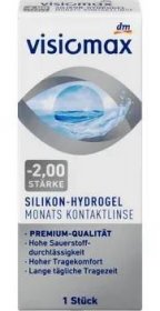 Kontaktní čočky visiomax měsíční kontaktní čočka Silikon-Hydrogel -2,00 DP