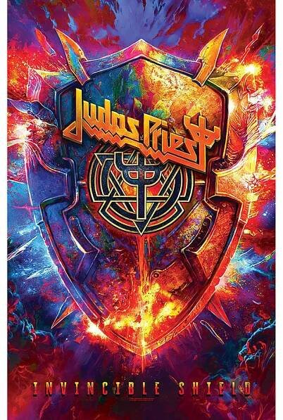 Judas Priest textilní banner PES 70cm x 106cm, Invincible Shield Multicolour