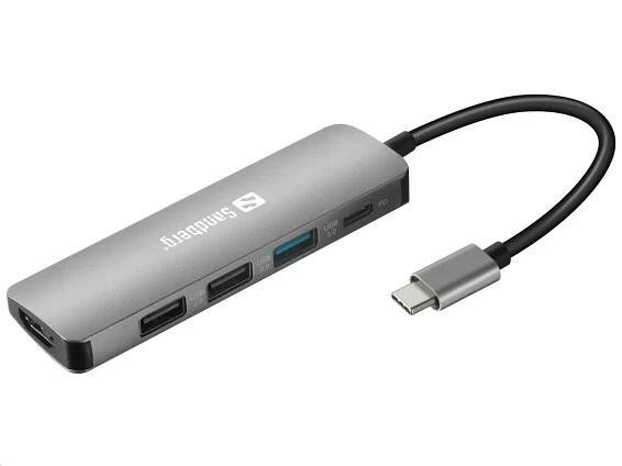 Sandberg USB-C Dock HDMI+3xUSB+PD 100W | ExaSoft.cz