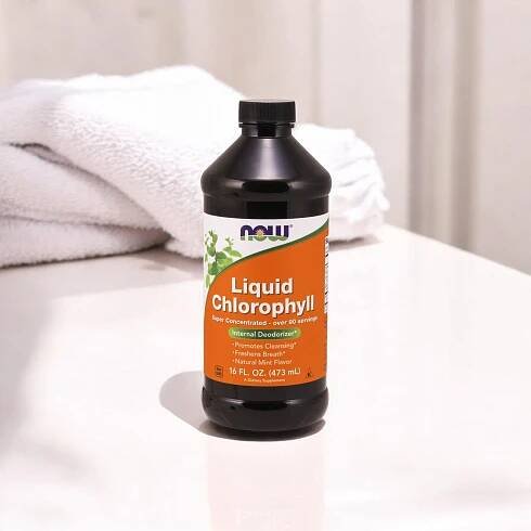 ⚡ Liquid Chlorophyll - 473ml - Chlorofyl v tekutině - NOW - Cena, dávkování, recenze - obchod MusclePower