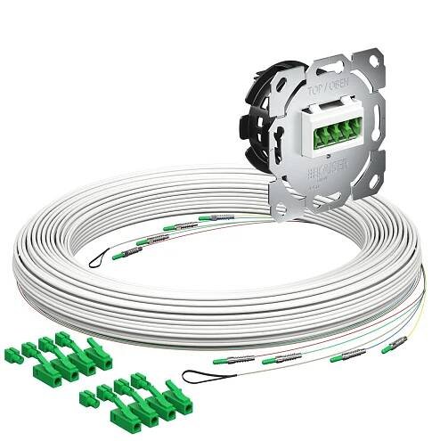 Teilnehmeranschluss (Gf-TA) E3S Connect®, Unterputz, 4xF, LC/APC QD, L=45m, Gf-GV