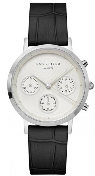 Rosefield Rosefield hodinky NCBS-N94 The Gabby White Sunray Croco Black Silver