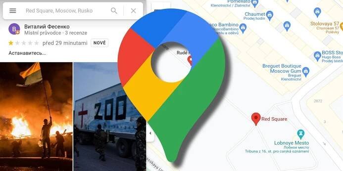 Dávám jednu hvězdičku a připojuji fotky vašich mrtvých synů. Lidé posílají vzkazy Rusům přes Mapy Google