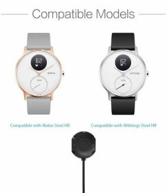 Amazon.com: TUSITA Charger Compatible with Withings Hybrid, Nokia Steel HR  Smartwatch - USB Charging Cable 100cm - Fitness Tracker Accessories : Cell  Phones & Accessories