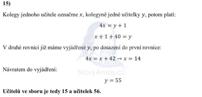 Didaktický test z matematiky - podzim 2021 - řešení úlohy 15