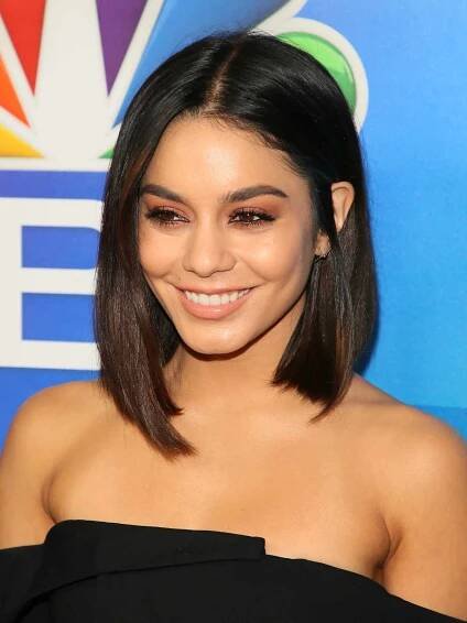 Vanessa Hudgens with a subtle lived-in brunette A-line bob - InStyle A-Line Bob Haircuts
