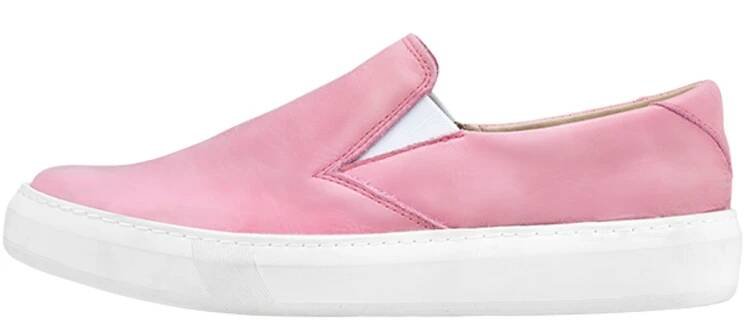 Vasky Leny Pink - Dámské kožené slip on růžové - jarní / podzimní boty česká výroba ze Zlína