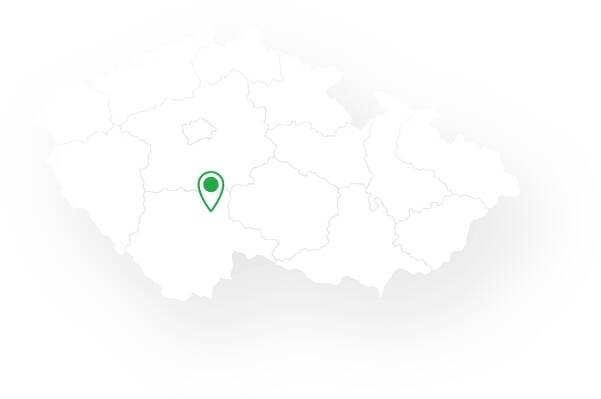 Mapa s polohou obce Lom u Tábora