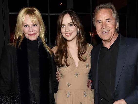 Melanie Griffith, Dakota Johnson, and Don Johnson attending the after party for the New York premiere of "How To Be Single" at the Bowery Hotel on February 3, 2016 in New York City.