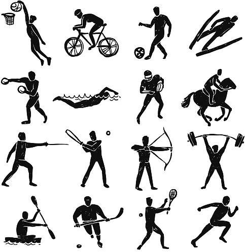 Sportovní náčrt lidí sada